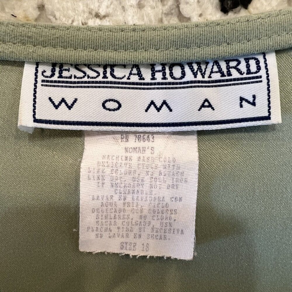 Vintage Jessica Howard Woman Size 18 Dress Long Midi Maxi Blue Green Sleeveless - Picture 8 of 10